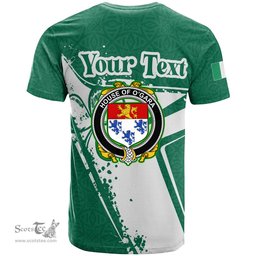 ScotsTee Shop Irish House of O GARA Coat of Arms Irish Celtic Shamrock T Shirt Add Your Text Personalized T Shirt