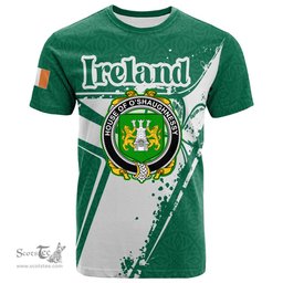 ScotsTee Shop Irish House of O SHAUGNESSY Coat of Arms Irish Celtic Shamrock T Shirt Add Your Text Personalized T Shirt