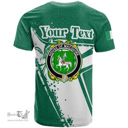 ScotsTee Shop Irish House of MACGUIRE Coat of Arms Irish Celtic Shamrock T Shirt Add Your Text Personalized T Shirt