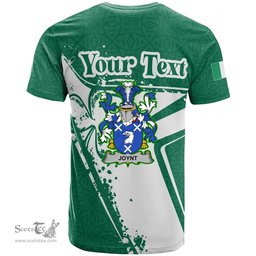 ScotsTee Shop Irish Joynt Coat of Arms Irish Celtic Shamrock T Shirt Add Your Text Personalized T Shirt