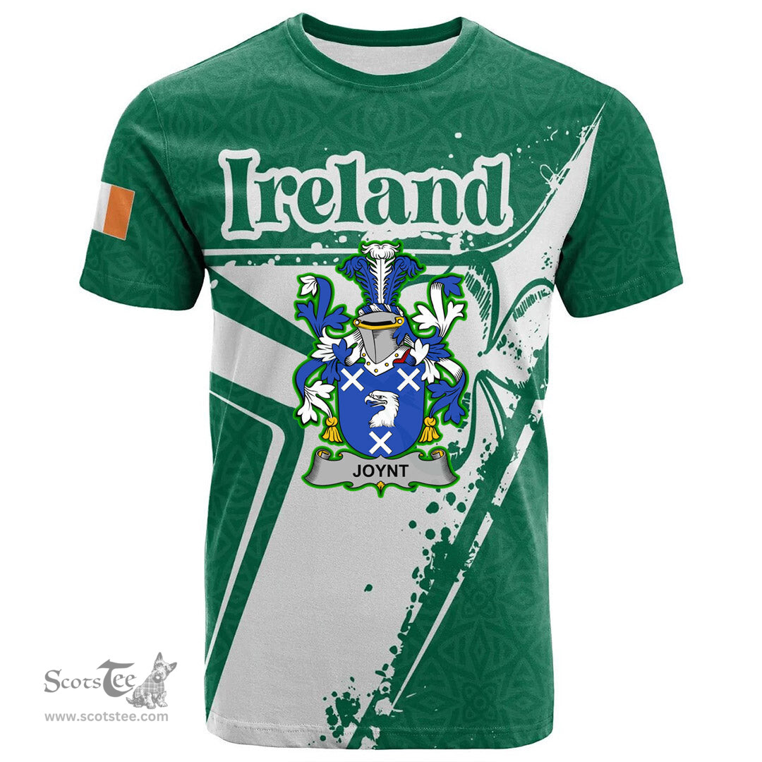 ScotsTee Shop Irish Joynt Coat of Arms Irish Celtic Shamrock T Shirt Add Your Text Personalized T Shirt