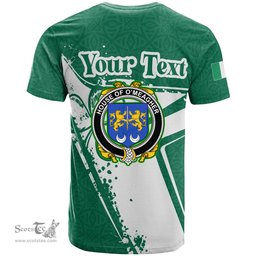 ScotsTee Shop Irish House of O MEAGHER Coat of Arms Irish Celtic Shamrock T Shirt Add Your Text Personalized T Shirt