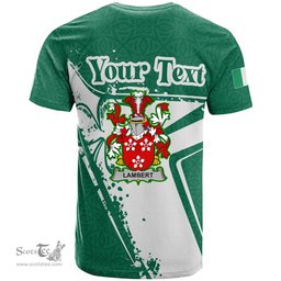 ScotsTee Shop Irish Lambert Coat of Arms Irish Celtic Shamrock T Shirt Add Your Text Personalized T Shirt