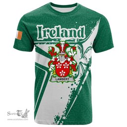 ScotsTee Shop Irish Lambert Coat of Arms Irish Celtic Shamrock T Shirt Add Your Text Personalized T Shirt