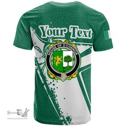 ScotsTee Shop Irish House of O CONNOR Sligo Coat of Arms Irish Celtic Shamrock T Shirt Add Your Text Personalized T Shirt