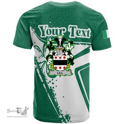 ScotsTee Shop Irish Lill Coat of Arms Irish Celtic Shamrock T Shirt Add Your Text Personalized T Shirt