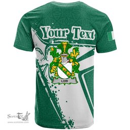 ScotsTee Shop Irish Low Coat of Arms Irish Celtic Shamrock T Shirt Add Your Text Personalized T Shirt