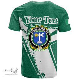 ScotsTee Shop Irish House of MARTIN Coat of Arms Irish Celtic Shamrock T Shirt Add Your Text Personalized T Shirt