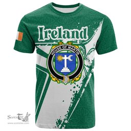 ScotsTee Shop Irish House of MARTIN Coat of Arms Irish Celtic Shamrock T Shirt Add Your Text Personalized T Shirt