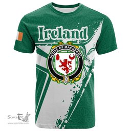 ScotsTee Shop Irish House of MACKEOGH Coat of Arms Irish Celtic Shamrock T Shirt Add Your Text Personalized T Shirt