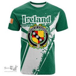ScotsTee Shop Irish House of O HANNON Coat of Arms Irish Celtic Shamrock T Shirt Add Your Text Personalized T Shirt