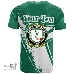 ScotsTee Shop Irish House of O DONOVAN Coat of Arms Irish Celtic Shamrock T Shirt Add Your Text Personalized T Shirt