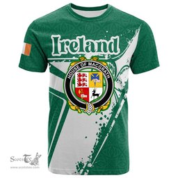 ScotsTee Shop Irish House of MACGRATH Coat of Arms Irish Celtic Shamrock T Shirt Add Your Text Personalized T Shirt