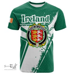 ScotsTee Shop Irish House of O BRIEN Coat of Arms Irish Celtic Shamrock T Shirt Add Your Text Personalized T Shirt