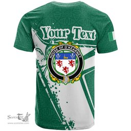 ScotsTee Shop Irish House of O KEARNEY Coat of Arms Irish Celtic Shamrock T Shirt Add Your Text Personalized T Shirt