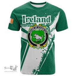 ScotsTee Shop Irish House of O HANLON Coat of Arms Irish Celtic Shamrock T Shirt Add Your Text Personalized T Shirt
