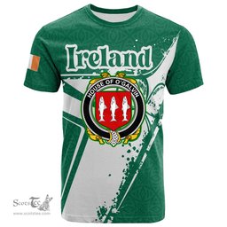 ScotsTee Shop Irish House of O GALVIN Coat of Arms Irish Celtic Shamrock T Shirt Add Your Text Personalized T Shirt