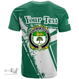 ScotsTee Shop Irish House of MURPHY O Morchoe Coat of Arms Irish Celtic Shamrock T Shirt Add Your Text Personalized T Shirt