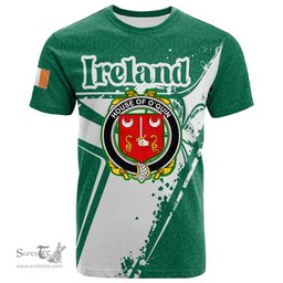 ScotsTee Shop Irish House of O QUIN Thomond Coat of Arms Irish Celtic Shamrock T Shirt Add Your Text Personalized T Shirt