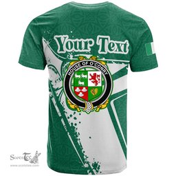 ScotsTee Shop Irish House of O CONRY Coat of Arms Irish Celtic Shamrock T Shirt Add Your Text Personalized T Shirt