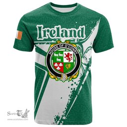 ScotsTee Shop Irish House of O CONRY Coat of Arms Irish Celtic Shamrock T Shirt Add Your Text Personalized T Shirt