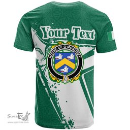 ScotsTee Shop Irish House of O MORONEY Coat of Arms Irish Celtic Shamrock T Shirt Add Your Text Personalized T Shirt