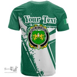 ScotsTee Shop Irish House of O REILLY Coat of Arms Irish Celtic Shamrock T Shirt Add Your Text Personalized T Shirt