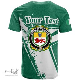 ScotsTee Shop Irish House of O BOLAND Coat of Arms Irish Celtic Shamrock T Shirt Add Your Text Personalized T Shirt