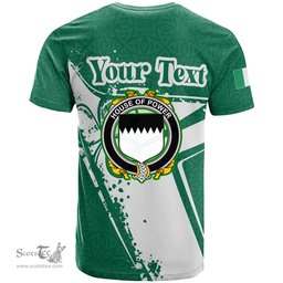 ScotsTee Shop Irish House of POWER Coat of Arms Irish Celtic Shamrock T Shirt Add Your Text Personalized T Shirt