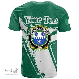 ScotsTee Shop Irish House of O SCANLAN Munster Coat of Arms Irish Celtic Shamrock T Shirt Add Your Text Personalized T Shirt