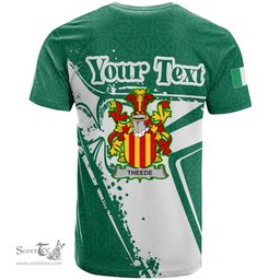 ScotsTee Shop Irish Theede Coat of Arms Irish Celtic Shamrock T Shirt Add Your Text Personalized T Shirt