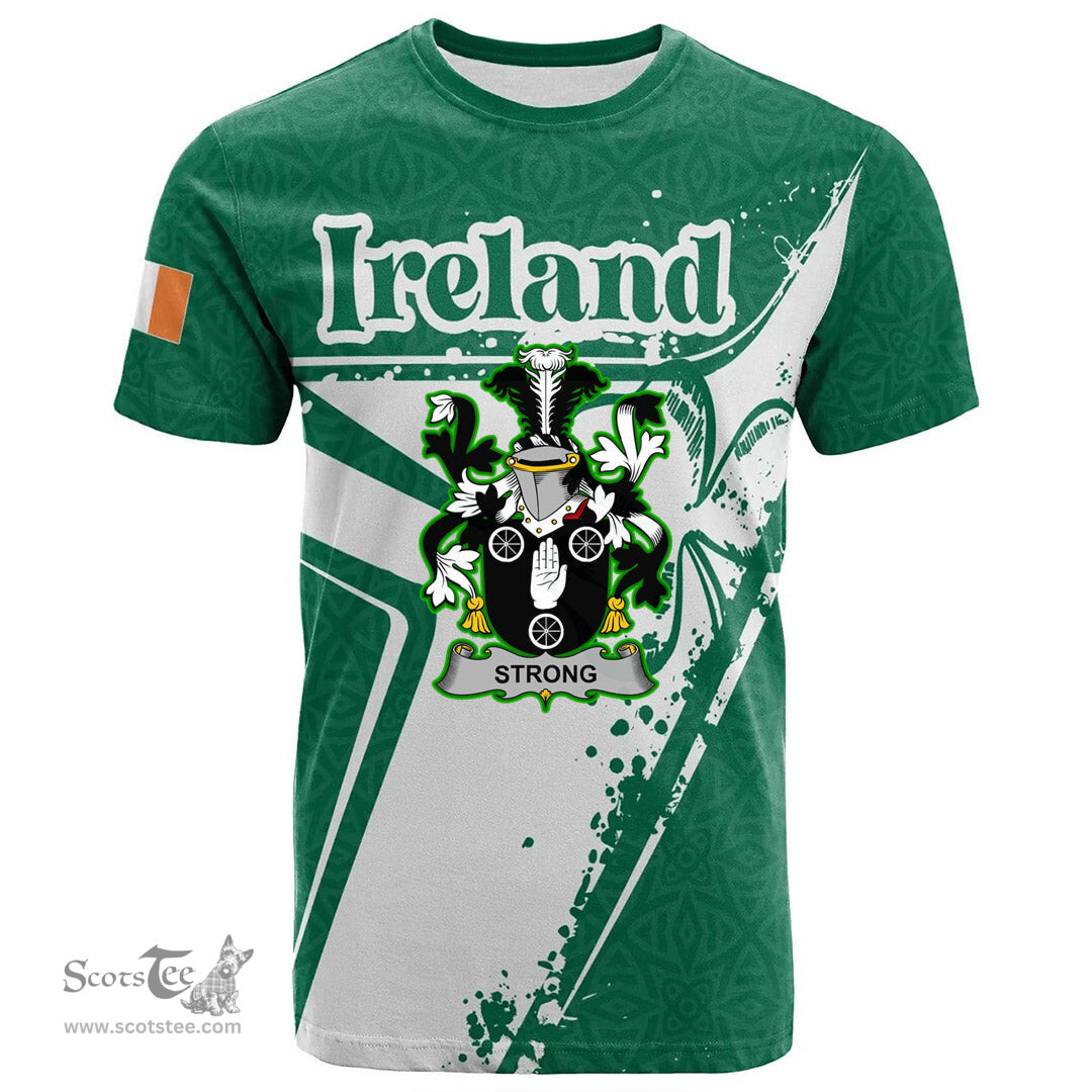 ScotsTee Shop Irish Strong Coat of Arms Irish Celtic Shamrock T Shirt Add Your Text Personalized T Shirt