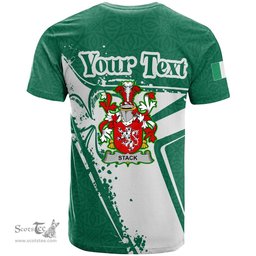 ScotsTee Shop Irish Stack Coat of Arms Irish Celtic Shamrock T Shirt Add Your Text Personalized T Shirt