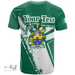 ScotsTee Shop Irish Terry Coat of Arms Irish Celtic Shamrock T Shirt Add Your Text Personalized T Shirt