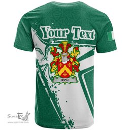 ScotsTee Shop Irish Rich Coat of Arms Irish Celtic Shamrock T Shirt Add Your Text Personalized T Shirt