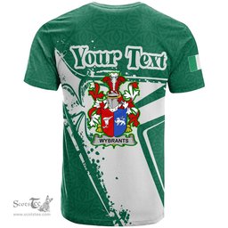 ScotsTee Shop Irish Wybrants Coat of Arms Irish Celtic Shamrock T Shirt Add Your Text Personalized T Shirt