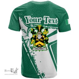 ScotsTee Shop Irish Palfrey Coat of Arms Irish Celtic Shamrock T Shirt Add Your Text Personalized T Shirt