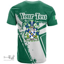 ScotsTee Shop Irish Smith or Smyth Coat of Arms Irish Celtic Shamrock T Shirt Add Your Text Personalized T Shirt