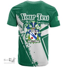 ScotsTee Shop Irish Riall or Ryle Coat of Arms Irish Celtic Shamrock T Shirt Add Your Text Personalized T Shirt