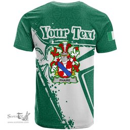 ScotsTee Shop Irish Phaire Coat of Arms Irish Celtic Shamrock T Shirt Add Your Text Personalized T Shirt
