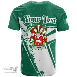 ScotsTee Shop Irish Tynte Coat of Arms Irish Celtic Shamrock T Shirt Add Your Text Personalized T Shirt