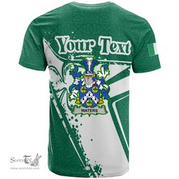 ScotsTee Shop Irish Waters Coat of Arms Irish Celtic Shamrock T Shirt Add Your Text Personalized T Shirt