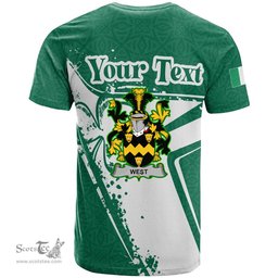 ScotsTee Shop Irish West Coat of Arms Irish Celtic Shamrock T Shirt Add Your Text Personalized T Shirt