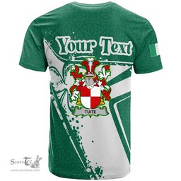 ScotsTee Shop Irish Tuite Coat of Arms Irish Celtic Shamrock T Shirt Add Your Text Personalized T Shirt