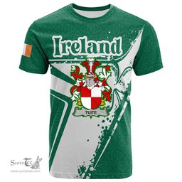 ScotsTee Shop Irish Tuite Coat of Arms Irish Celtic Shamrock T Shirt Add Your Text Personalized T Shirt
