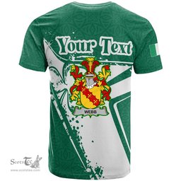 ScotsTee Shop Irish Webb Coat of Arms Irish Celtic Shamrock T Shirt Add Your Text Personalized T Shirt