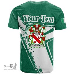 ScotsTee Shop Irish Waddy Coat of Arms Irish Celtic Shamrock T Shirt Add Your Text Personalized T Shirt