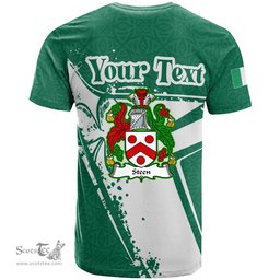 ScotsTee Shop Irish Steen Coat of Arms Irish Celtic Shamrock T Shirt Add Your Text Personalized T Shirt