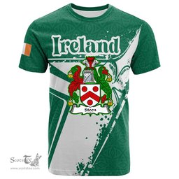 ScotsTee Shop Irish Steen Coat of Arms Irish Celtic Shamrock T Shirt Add Your Text Personalized T Shirt