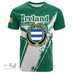 ScotsTee Shop Irish House of MACGILFOYLE Coat of Arms Irish Celtic Shamrock T Shirt Add Your Text Personalized T Shirt